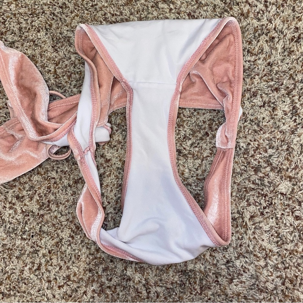 two piece swimsuit pink velvet - Picture 6 of 6
